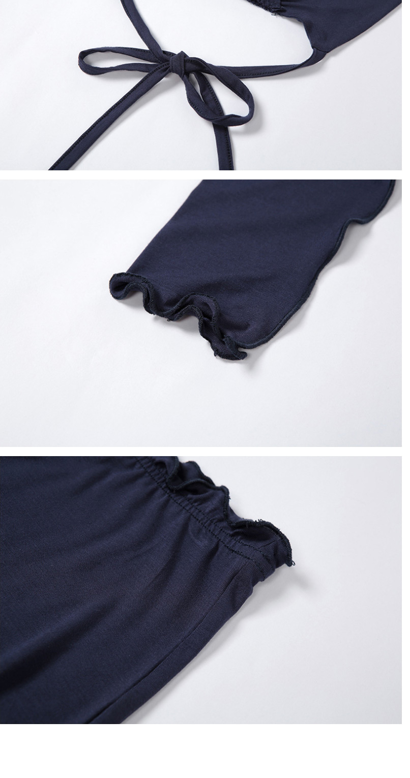 Fashion Navy Blue Hanging Neck Bare Vest High Waist Bag Slim Fit Skirt Set,Skirts
