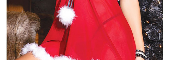 Fashion Red Lace Transparent Plush Sexy Lingerie,SLEEPWEAR & UNDERWEAR