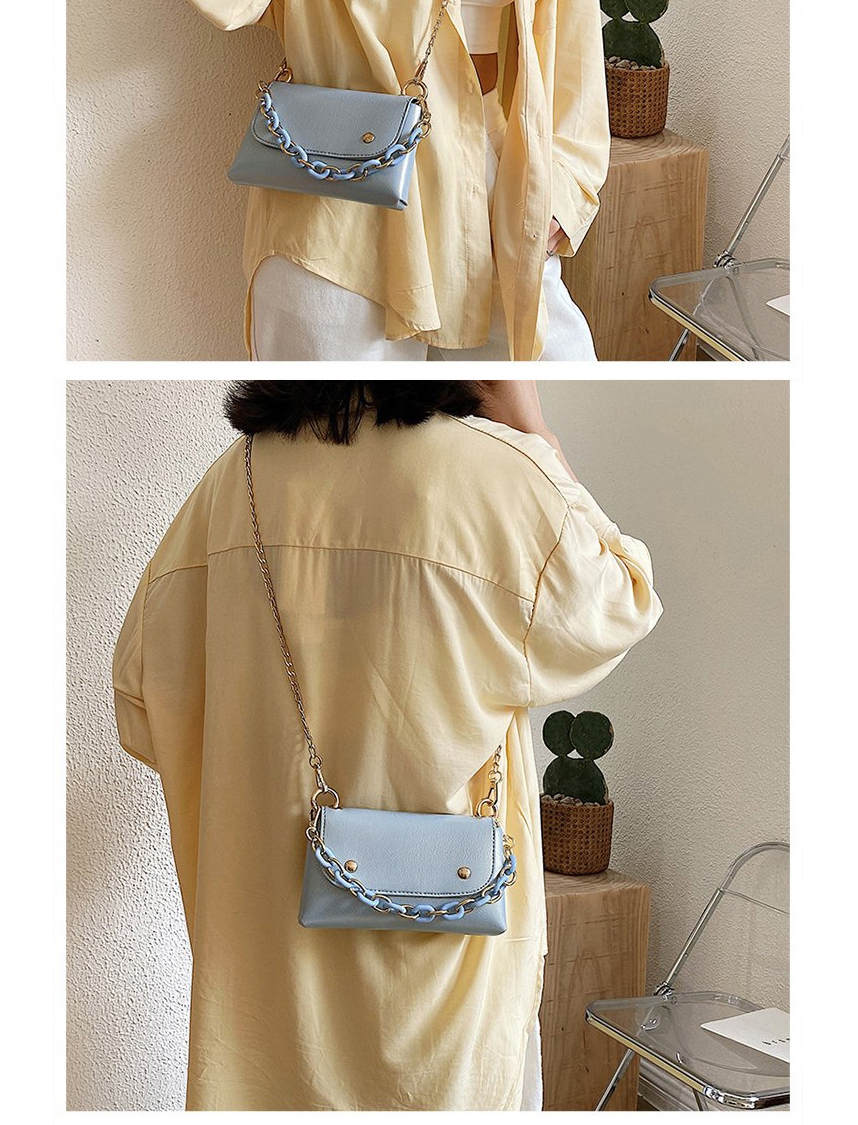 Fashion Light Blue Acrylic Chain Flap Shoulder Crossbody Bag,Shoulder bags