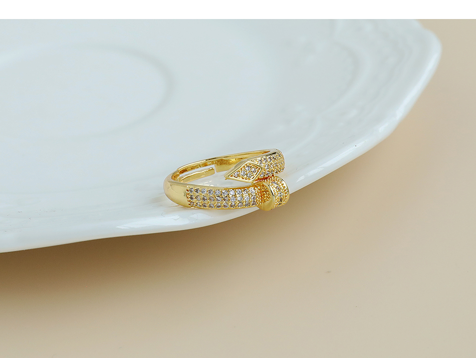 Fashion Gold Color Copper Inlaid Zircon Nail Ring,Rings