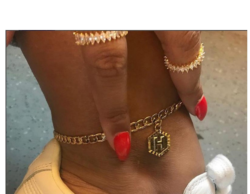 Fashion Gold Color K Letter Geometry Pendant Alloy Anklet,Fashion Anklets
