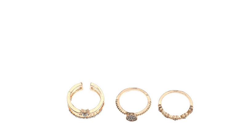 Fashion Gold Color Diamond Star Moon Geometric Alloy Ring Set,Rings Set