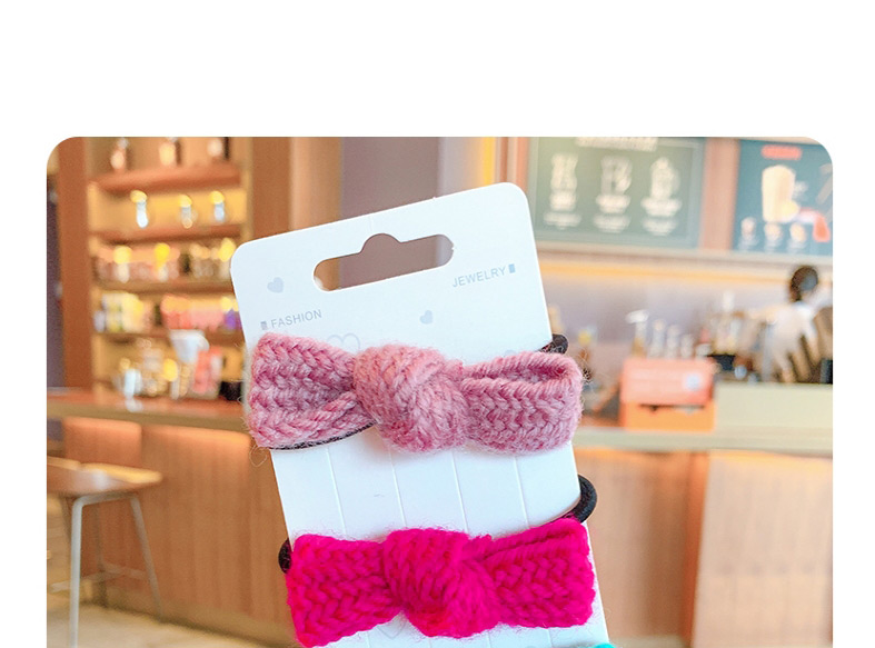 Fashion Red Wine Knitted Yarn Bow Children Hair Rope,Kids Accessories