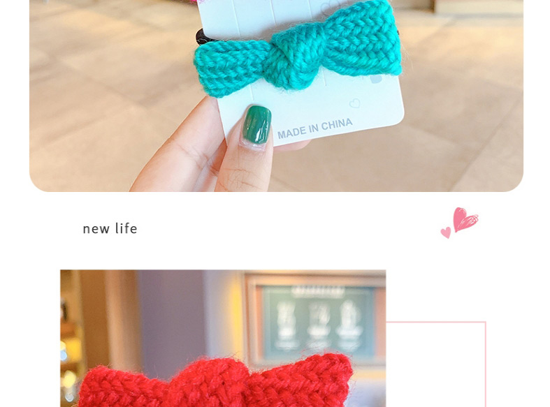Fashion Red Wine Knitted Yarn Bow Children Hair Rope,Kids Accessories