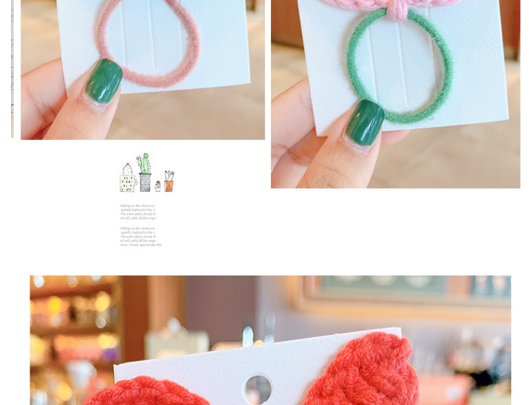 Fashion Red Bunny Ears Knitted Childrens Hair Rope,Kids Accessories