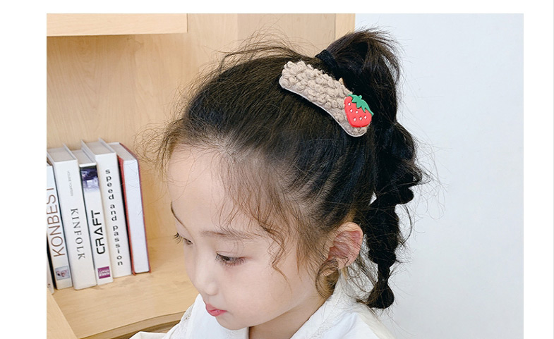 Fashion Cute Rabbit Series [5 Piece Set] Lamb Hair Fruit Resin Hit Color Childrens Hairpin Set,Kids Accessories
