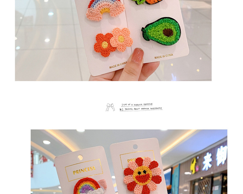 Fashion Little Princess Series [5 Piece Set] Plush Fruit Animal Alloy Childrens Hairpin Set,Kids Accessories