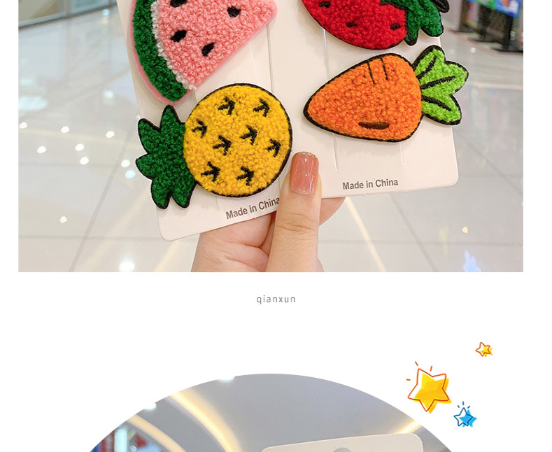 Fashion Frog+sunflower [2-piece Set] Fruit Animal Wool Knitted Alloy Childrens Hairpin,Kids Accessories