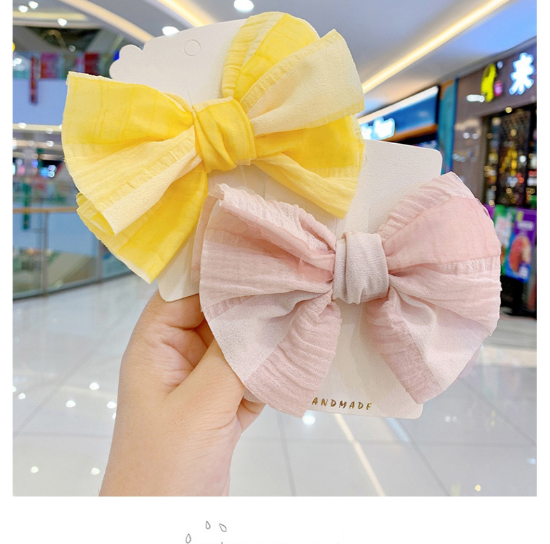 Fashion Pink Bow Fabric Butterfly Combined With Gold Childrens Hairpin,Kids Accessories