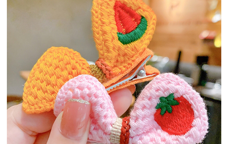 Fashion Orange Woolen Rabbit Ears Fruit Hairpin For Children,Kids Accessories