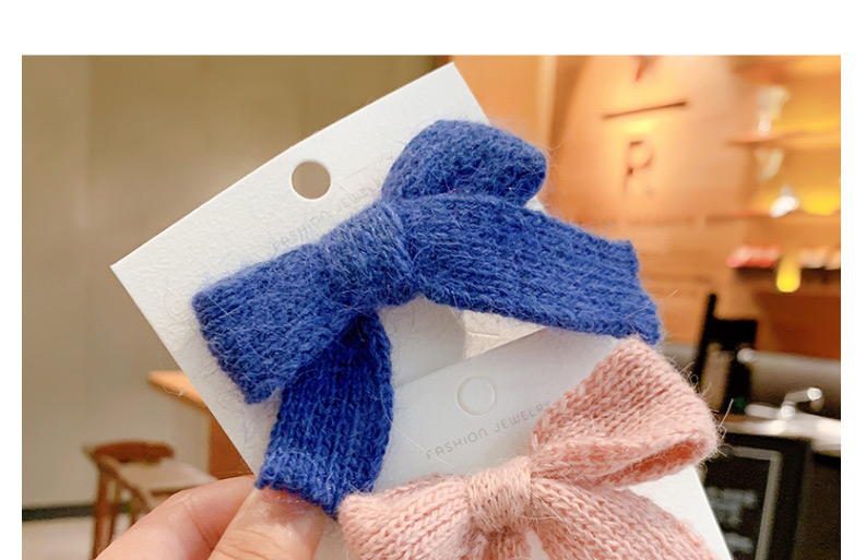Fashion Blue Bow Hairpin Childrens Hairpin With Knitted Wool Bow,Kids Accessories