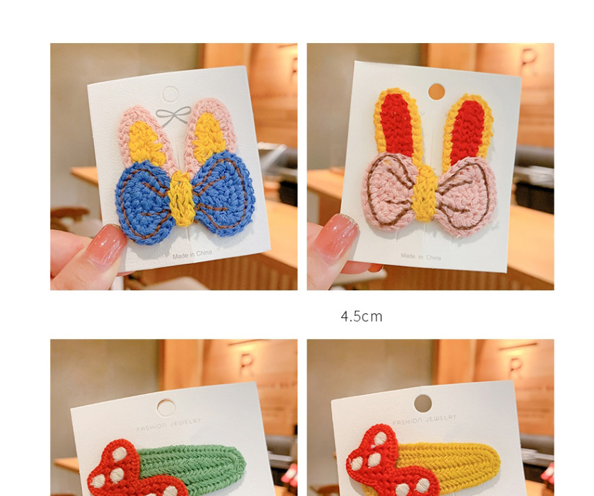 Fashion Letters-green Fruit Alphabet Bowknot Rabbit Ears Knitted Childrens Hairpin,Kids Accessories