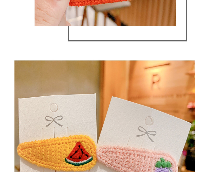 Fashion Yellow Frog Childrens Hairpin With Fruit Letters Bow Rabbit Ears Knitted,Kids Accessories