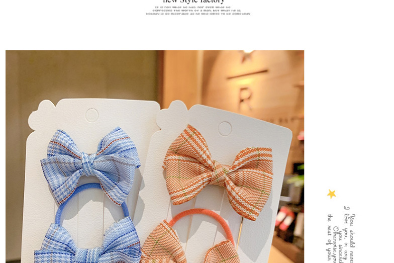 Fashion Red Bow [2 Piece Set] Checkered Bowknot Childrens Hairpin Hair Rope,Kids Accessories