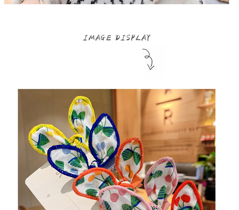 Fashion Blue Series [2 Piece Set] Fruit Print Rabbit Ears Three-dimensional Hairpin Hair Rope,Kids Accessories