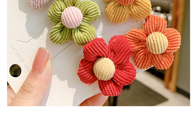 Fashion Pink Flowers [hairpin] Flower Fabric Contrast Color Children Hairpin,Kids Accessories