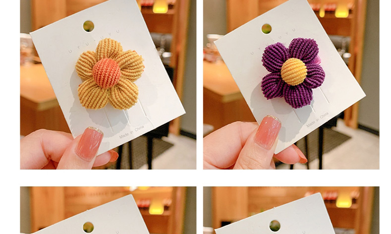 Fashion Deep Purple Flower [hairpin] Flower Fabric Contrast Color Childrens Hairpin,Kids Accessories