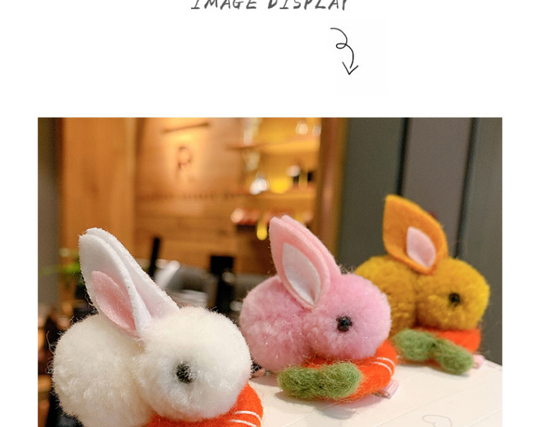 Fashion Gray Plush Rabbit Alloy Hairpin For Children,Kids Accessories