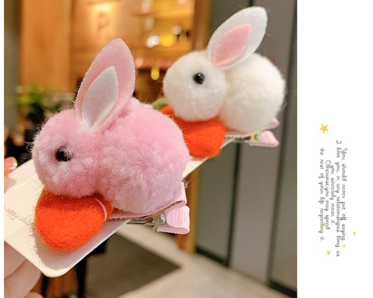 Fashion Gray Plush Rabbit Alloy Hairpin For Children,Kids Accessories