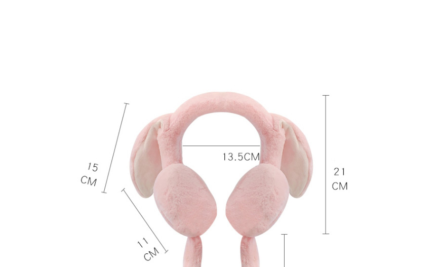 Fashion Pink Moving Rabbit Ears Plus Velvet Earmuffs For Children,Kids Accessories
