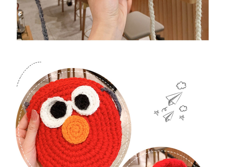 Fashion Coffee Color Smiling Face [without Buckle] Knitted Animal Smiley Face Childrens Messenger Bag,Kids Accessories