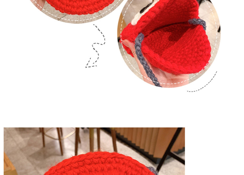 Fashion Red Cartoon [without Buckle] Knitted Animal Smiley Face Childrens Messenger Bag,Kids Accessories