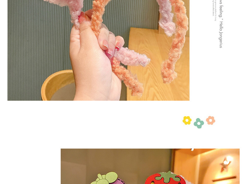 Fashion Bowknot Bear Ears [pink] Plush Bunny Ears Fruit Bow Childrens Headband,Kids Accessories
