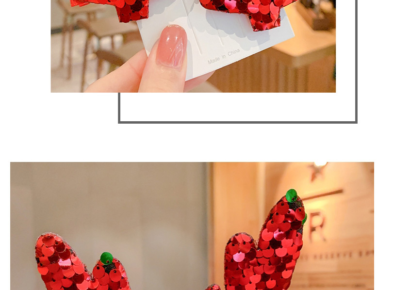 Fashion Green Horns [1 Pair] Three-dimensional Christmas Antlers Christmas Tree Sequins Childrens Hairpin,Kids Accessories