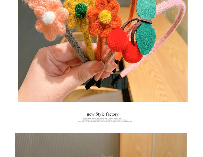 Fashion Cherry [hair Band] Knitted Wool Flower Hairband For Children,Kids Accessories