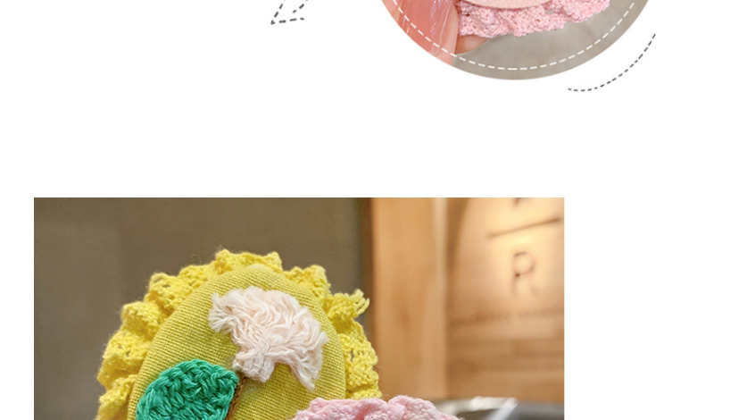 Fashion Pink Knitted Flower Geometric Shape Childrens Hairpin,Kids Accessories