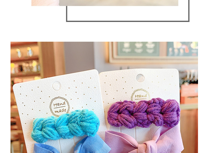 Fashion Purple Flower Hair Rope + Wool Hairpin Yarn Bowknot Small Flowers Children Hairpin Hair Rope,Kids Accessories