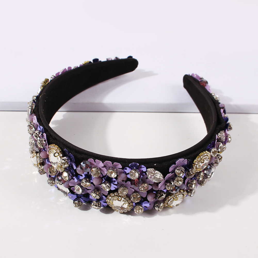Fashion Pink Fabric Diamond-studded Flower Headband,Head Band