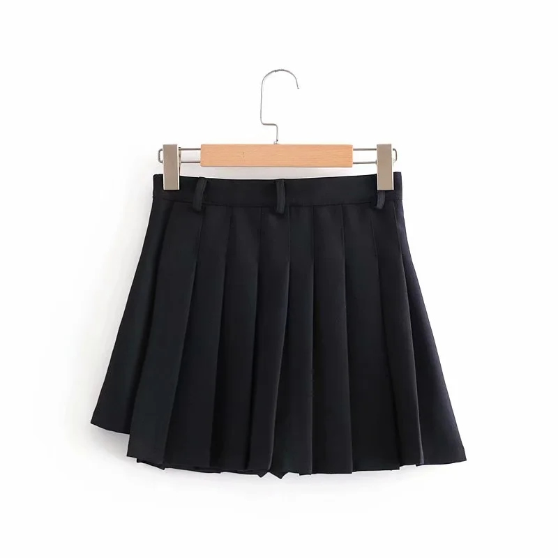 Fashion Black Thickened Irregular Pleated Skirt Pants,Skirts