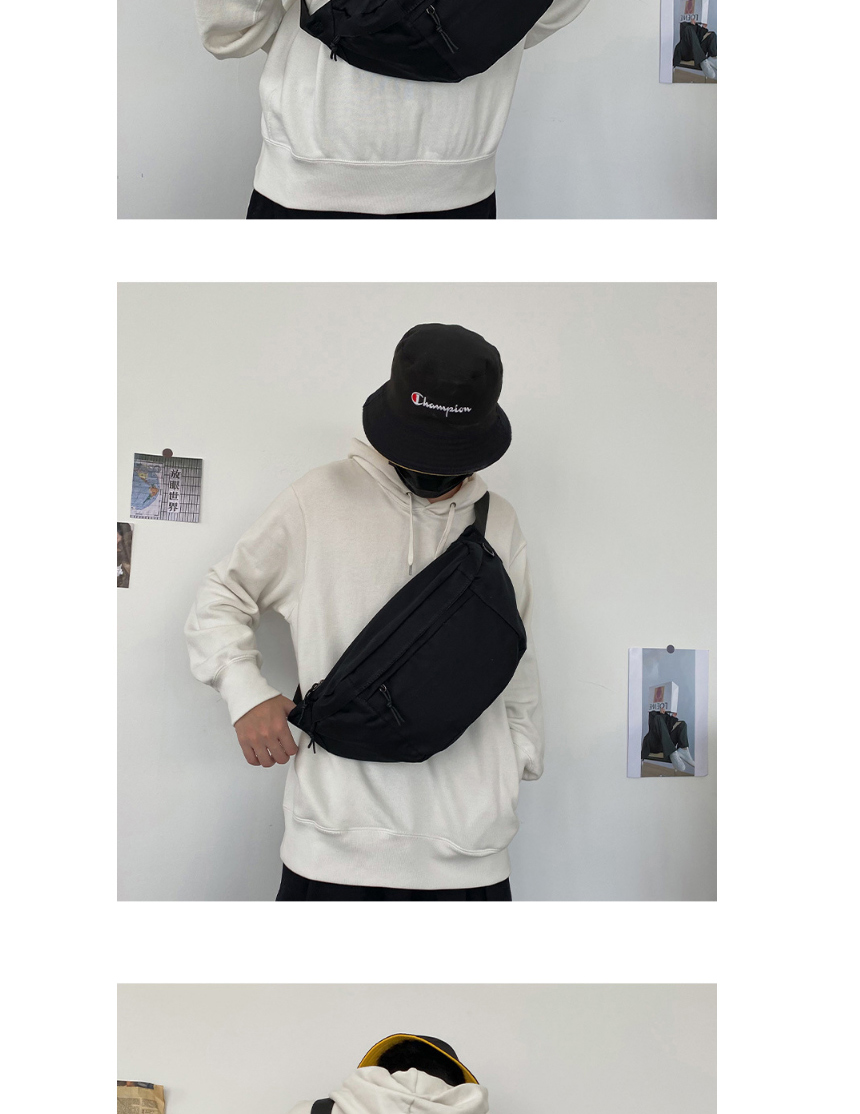Fashion Black Solid Color Canvas Stitching Crossbody Shoulder Bag,Messenger bags