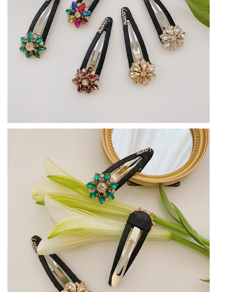 Fashion Red Diamond-studded Alloy Hollow Hairpin,Hairpins