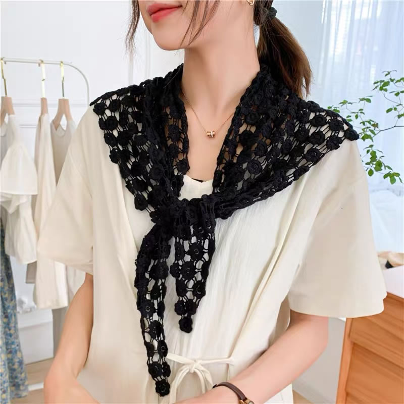 Fashion Ginger Lace Hollow Triangle Scarf,Thin Scaves
