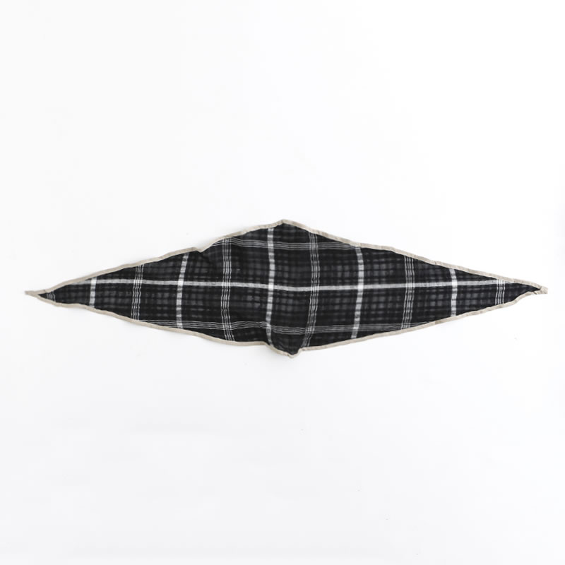 Fashion Blue Contrast Color Edging Cotton And Linen Plaid Diamond Scarf,Thin Scaves