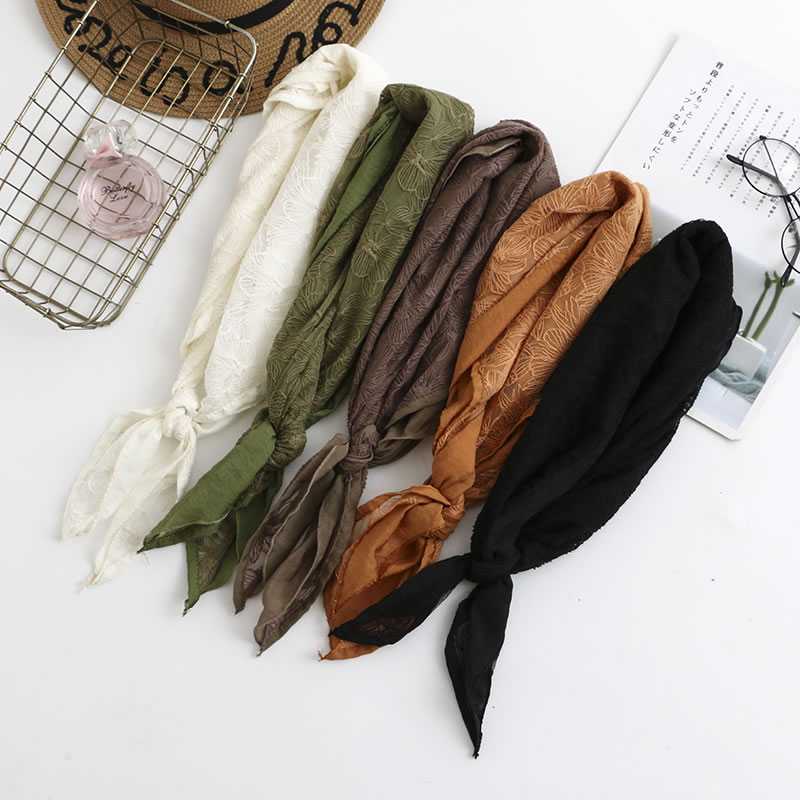 Fashion Black Lace Stitching Pure Color Triangle Scarf,Thin Scaves