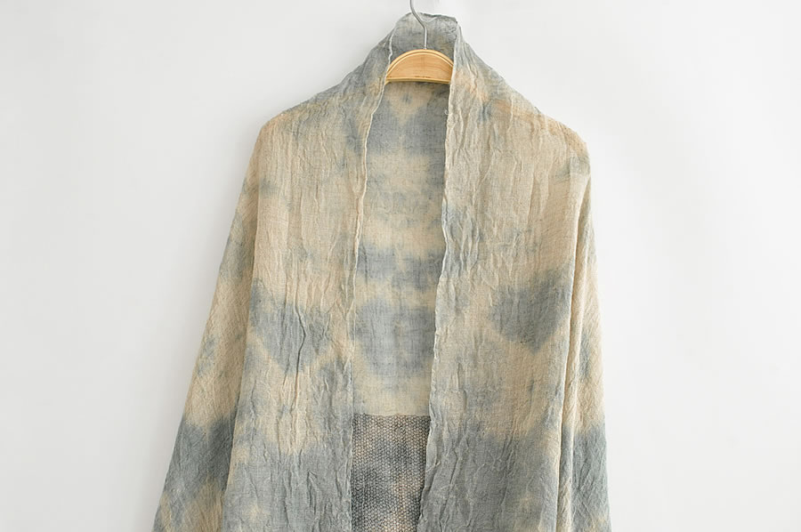 Fashion Light Blue Printed Dirty Dyed Cotton And Linen Scarf Shawl,Thin Scaves