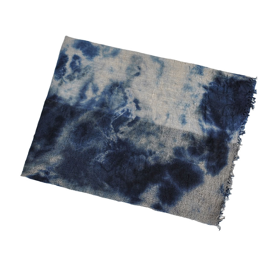 Fashion Dark Blue Printed Dirty Dyed Cotton And Linen Scarf Shawl,Thin Scaves