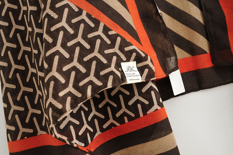 Fashion Brown Diagonal Stripe Print Scarf Shawl,Thin Scaves