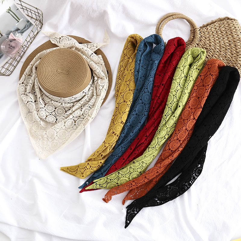 Fashion Green Circle Pattern Lace Triangle Scarf,Thin Scaves