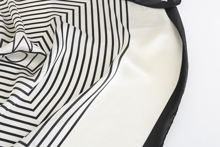 Fashion White Striped Printed Silk-like Small Square Scarf,Thin Scaves