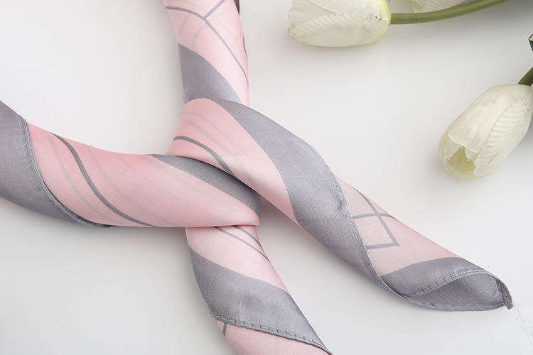 Fashion Pink Geometric Printing Imitation Silk Small Square Scarf,Thin Scaves