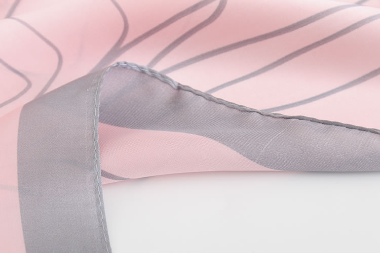 Fashion Pink Geometric Printing Imitation Silk Small Square Scarf,Thin Scaves
