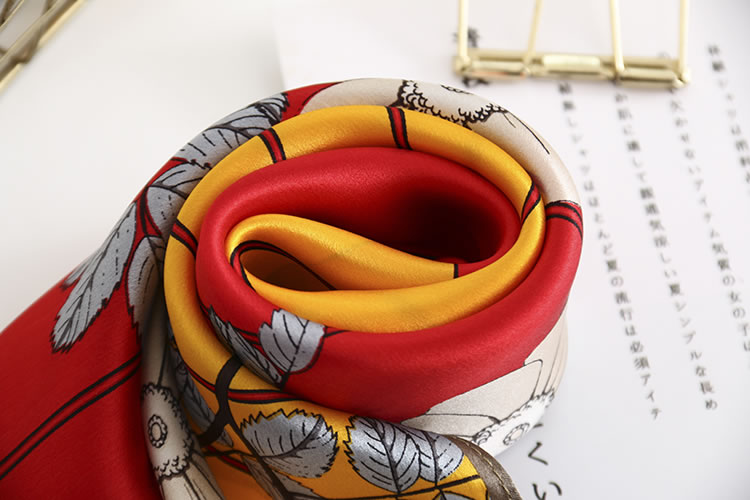 Fashion Red Umbrella Print Silk Scarf,Thin Scaves