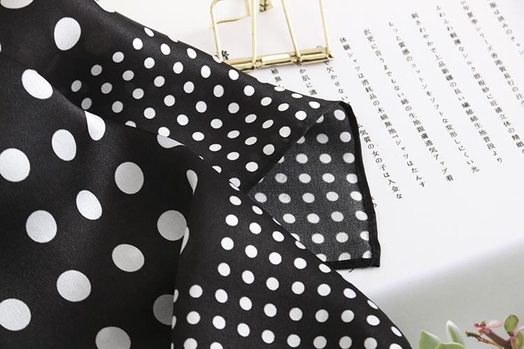 Fashion White Small Dot Print Silk Scarf,Thin Scaves