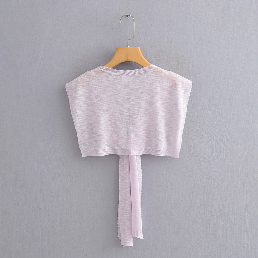 Fashion Light Purple Knitted And Knotted Solid Shawl Sunscreen,Thin Scaves
