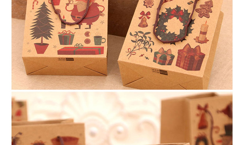 Fashion Little Old Man Christmas Kraft Paper Gift Bag,Festival & Party Supplies