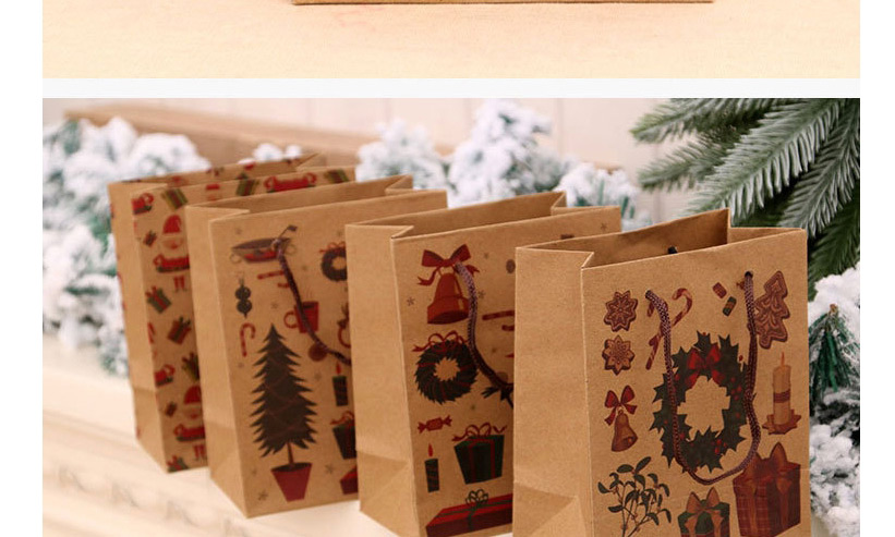 Fashion Senior Christmas Kraft Paper Gift Bag,Festival & Party Supplies